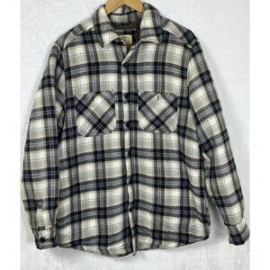 Telluride Clothing Flannel Shirt Jacket Plaid Faux Fur Multicolor Size Medium